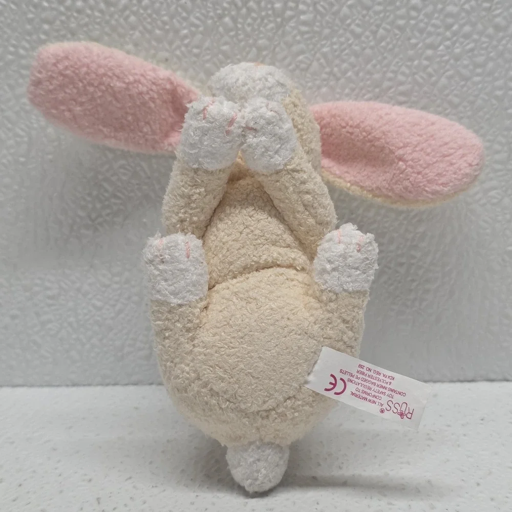 Russ Berrie Egbert White Cream Bunny Rabbit Mini Chamois 5